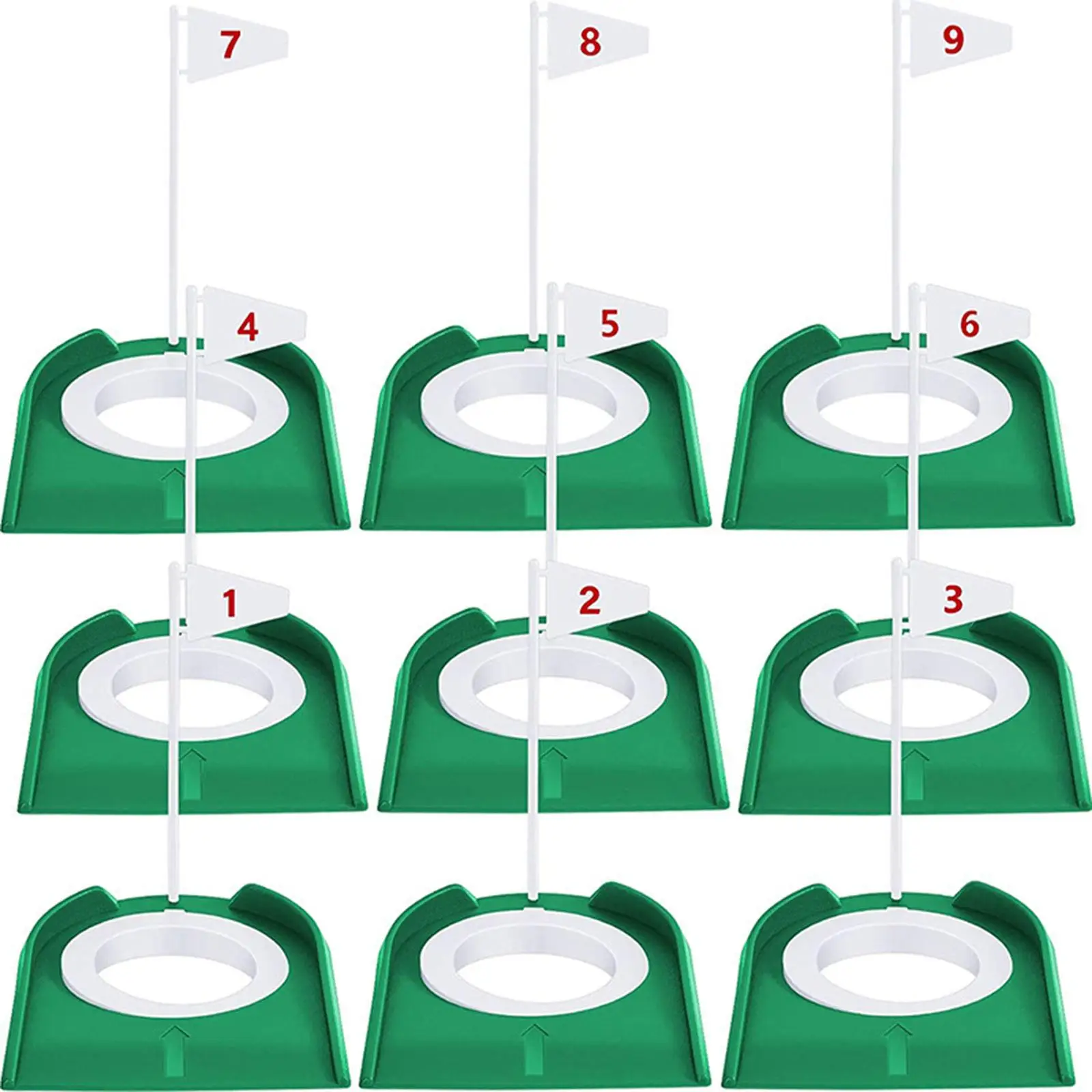 9x Golf Putting Cup and Aid All Direction Putter Practicing Putt Training Hole for Kids Yard Women Putter Outdoor