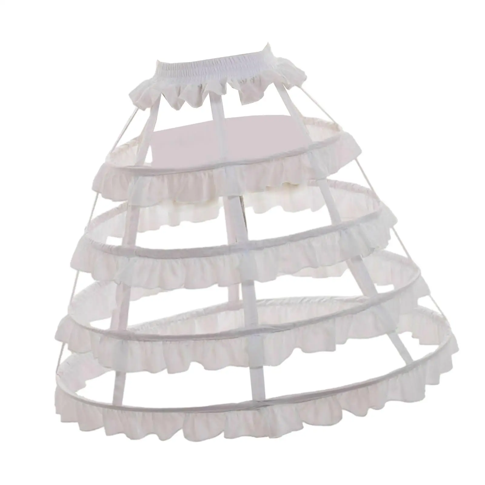 Hoop Skirt Petticoat Crinoline Underskirt Pannier Girls Hoops Pannier Petticoat Cage Pannier for Prom Gown Cosplay Dress Wedding