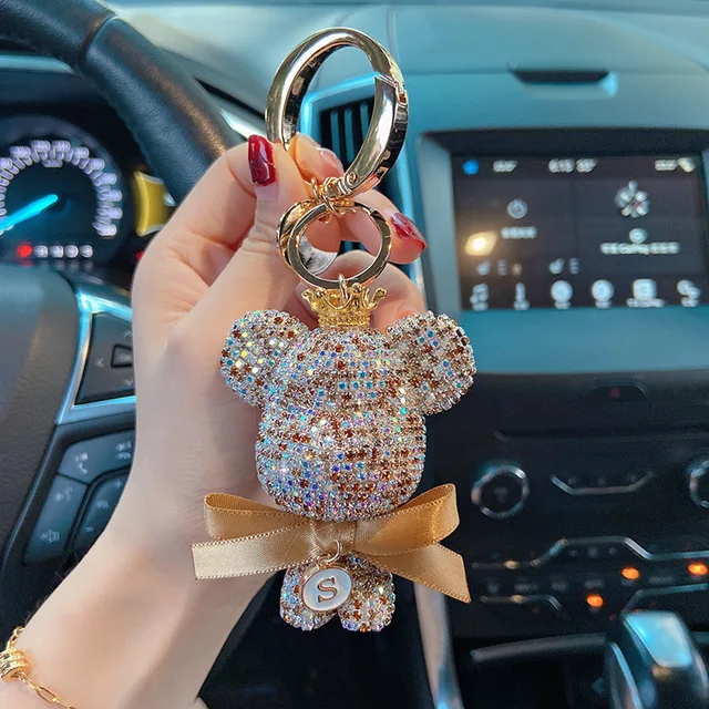 Doll Keyring Luxury Keychains Women Aesthetic Cute Rhinestones Bear Bag  Accessories Personalized Keychain for Car Keys - AliExpress