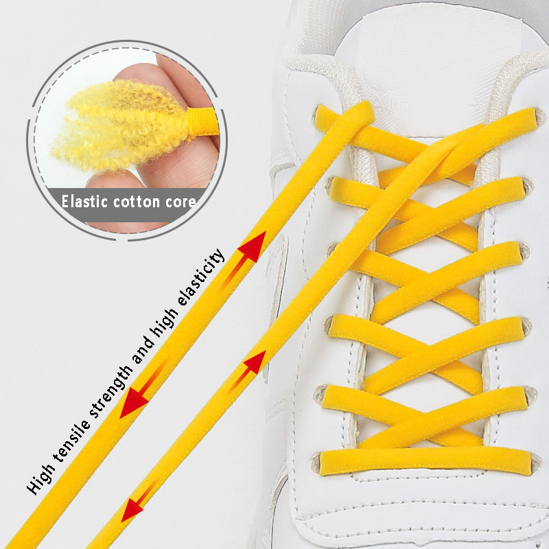 Elastische Schnürsenkel ohne Binden, Halbkreis-Schnürsenkel für elastische Schnürsenkel, Verschlüsse, Metall-Turnschuhe, schnelle Lazy-Schnürsenkel mit Metallverschluss, Schnürsenkel – Detail 8