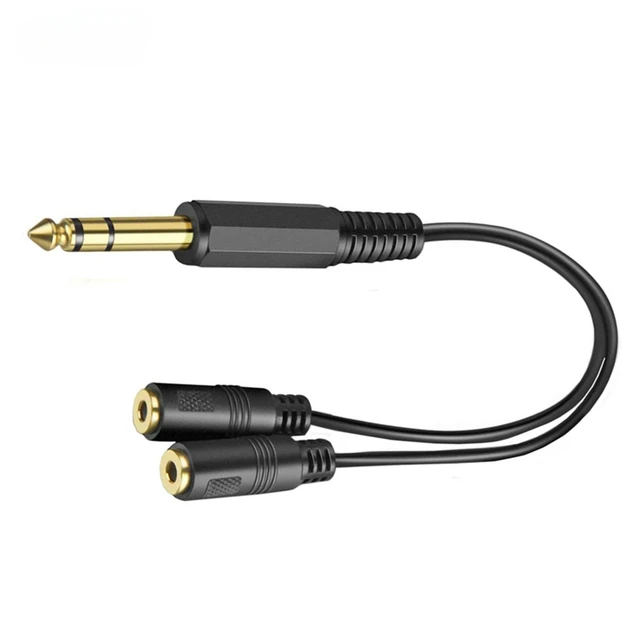 1.8m high fidelity 3.5mm mini jack to double 6.35mm audio cable computer  tuning 