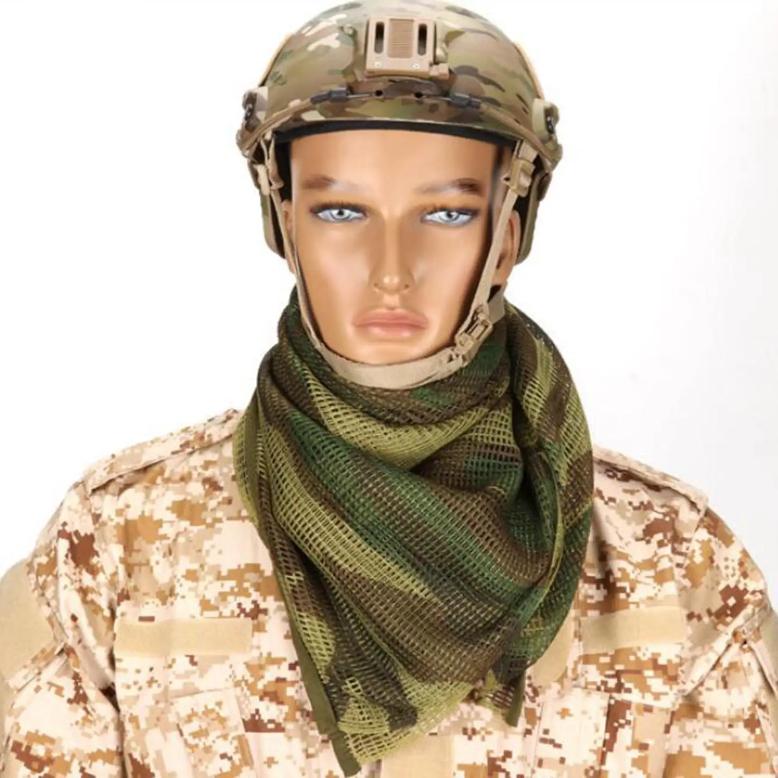 Camouflage Scarf Sniper Veil Bandana Women Men Mask Scarves Head Wrap Net Scarf for Outdoor Activities Hunting Cycling Camping