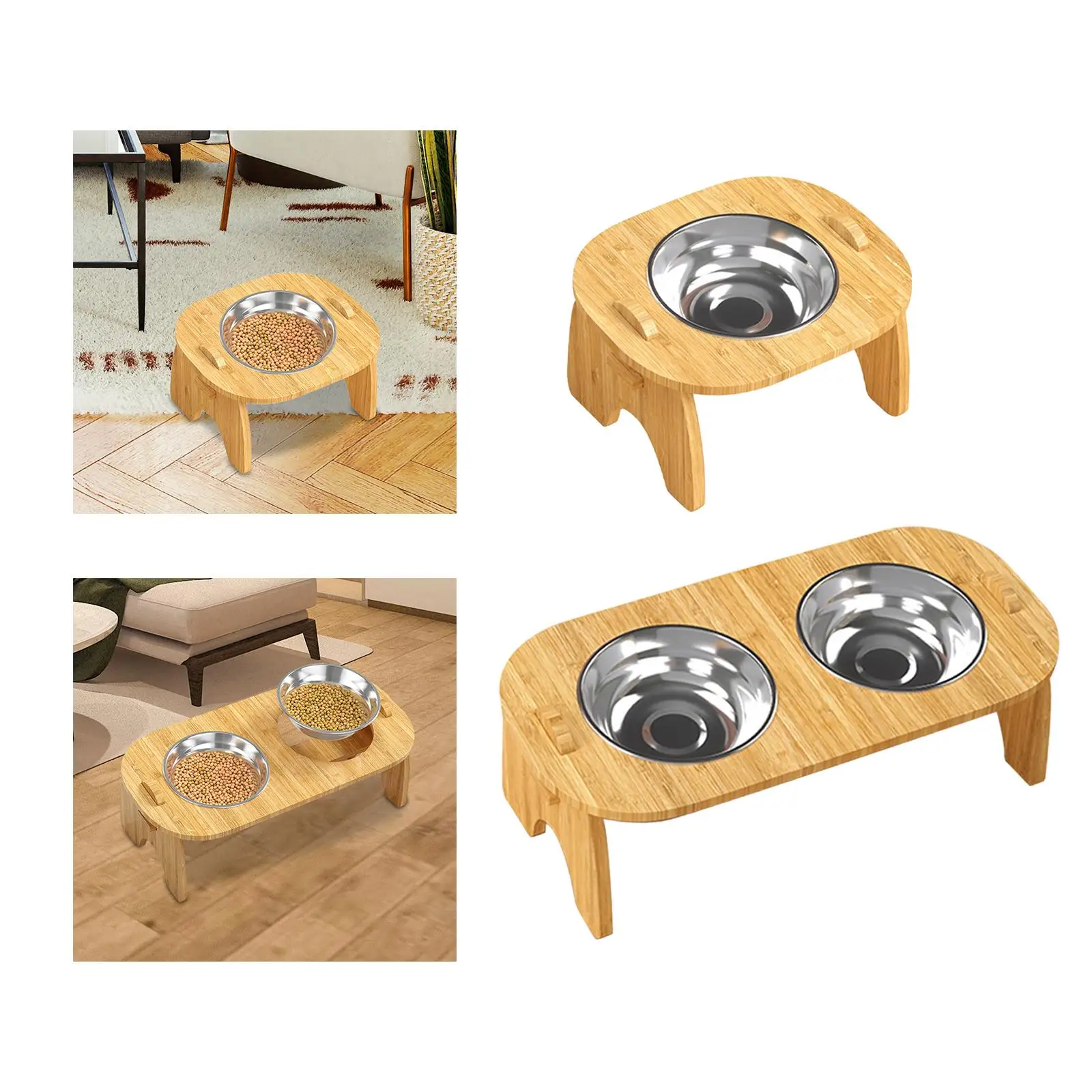 Raised Cat Feeder Elevated Bowls for Small Medium Large Dogs Kitten