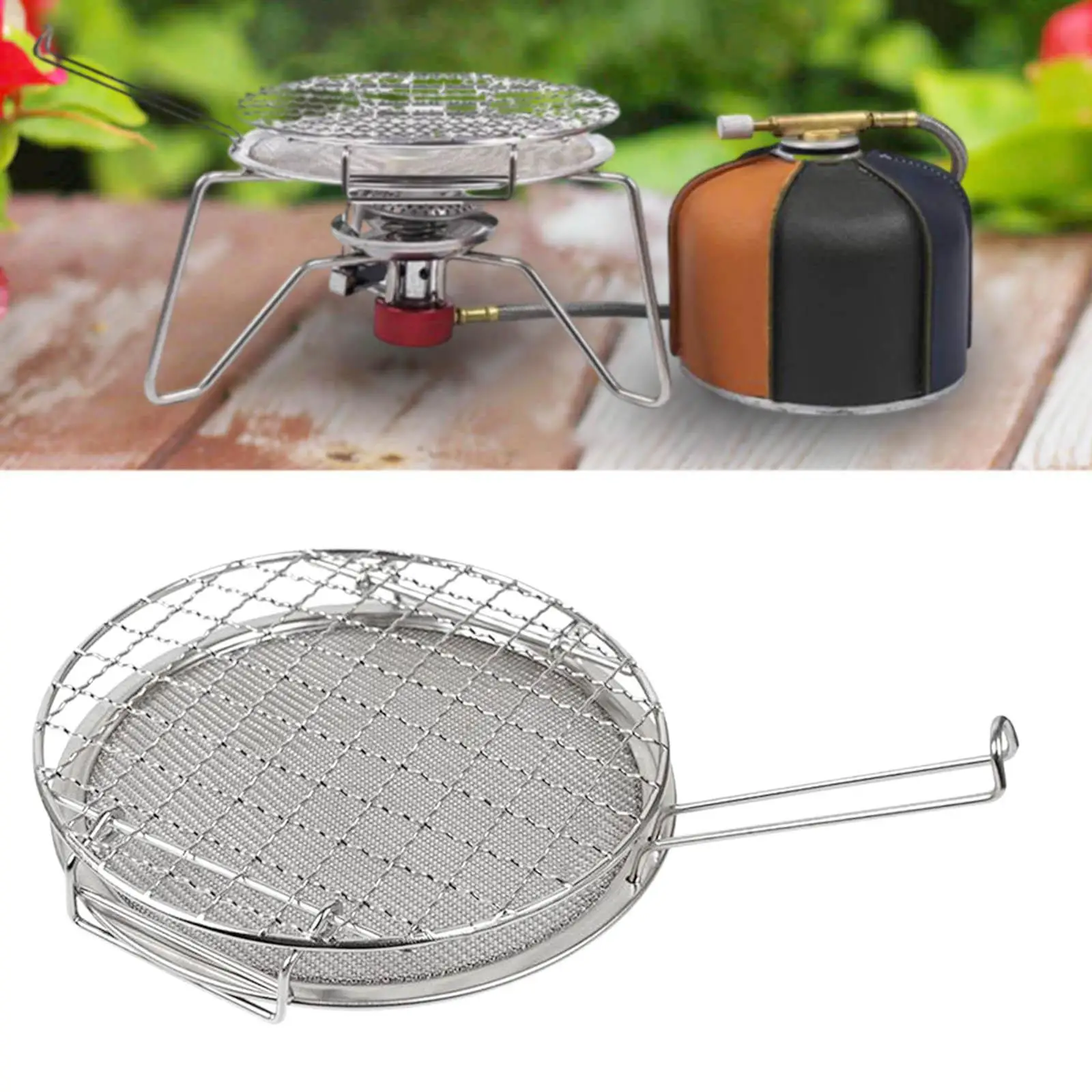 Barbecue Grill Rack Round Multifunctional Grill Net for Home, Hiking, Cooking,