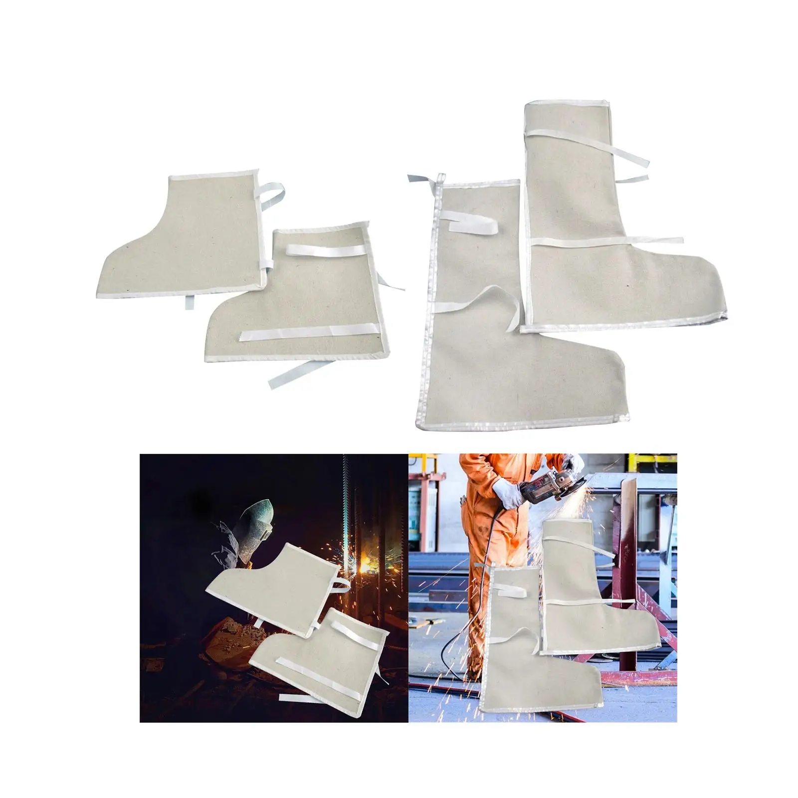 2Pcs Welding Shoe Covers Multipurpose Canvas Heat and Abrasion Resistant Welder Protective Foot Covers Welding Spats for Welding