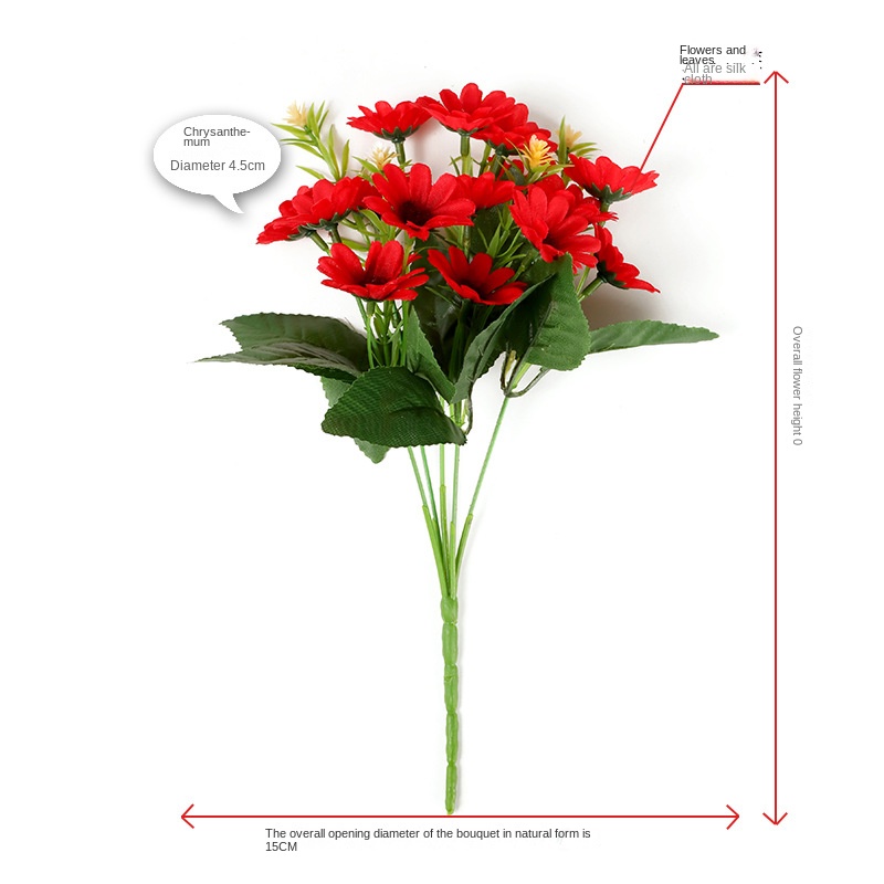 Description Picture 6 of item1pcs Artificial Flowers Plants 30cm Sunflower Colorful Small Daisy Silk Flower Home Garden Decor Chrysanthemum Wedding DIY Party