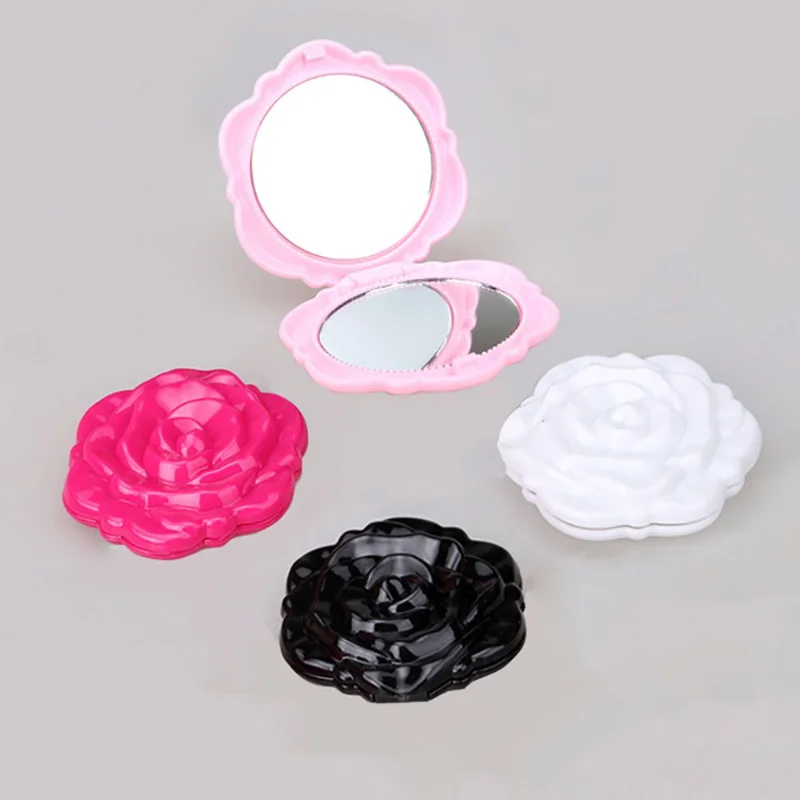 Best of Mini Rose Makeup Mirror Double Sides Folding Makeup Vanity Hand Mirror Pocket Mirror Round Vanity Cosmetic Compact Reviews & Tips