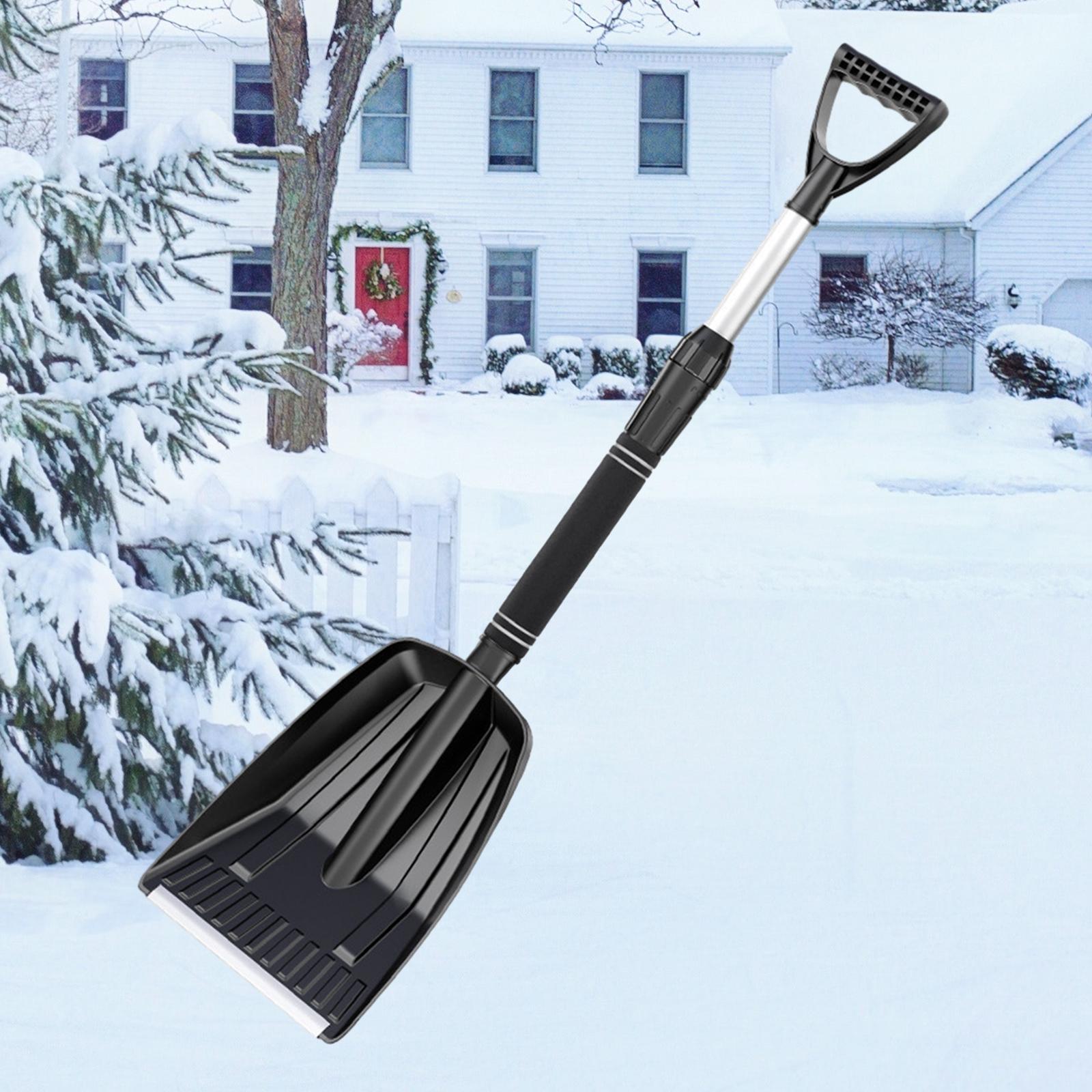 Snow Shovel Lightweight Window Cleaning with Foam Handle Portable Retractable Snow Shovel for Car Suvs Garden Beach Camping