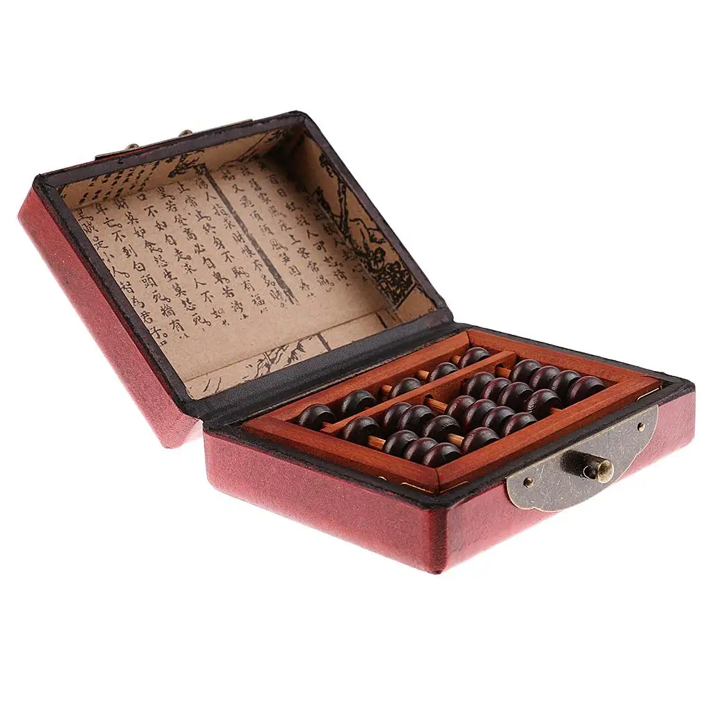 Vintage Wooden Bead Arithmetic Abacus Ancient Chinese Calculator 5 Rows, Kids Educational Toy, Adults  Collectibles