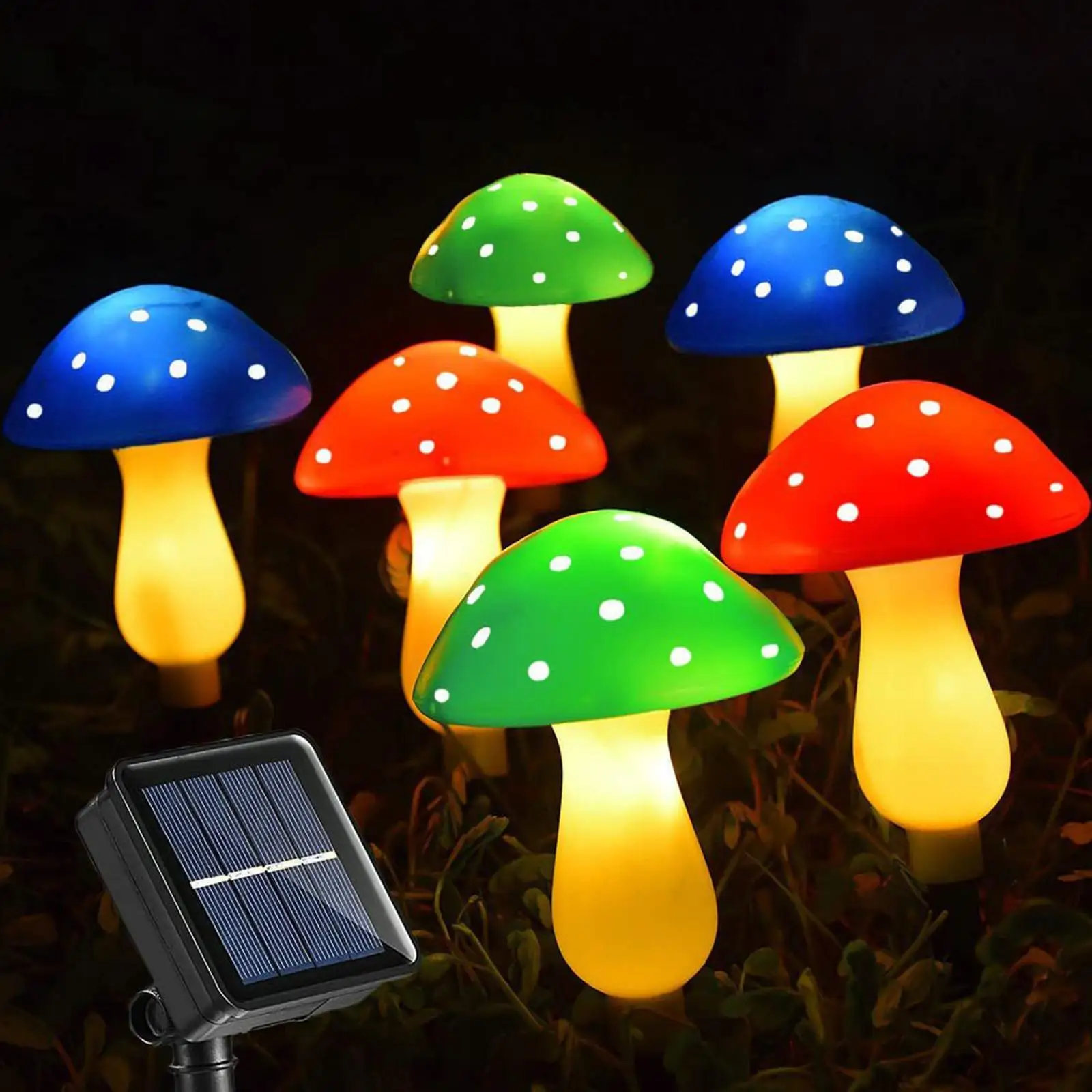 Outdoor Solar Garden Lights Automatical Solar Mushroom Decor for Fence Backyard Lawn