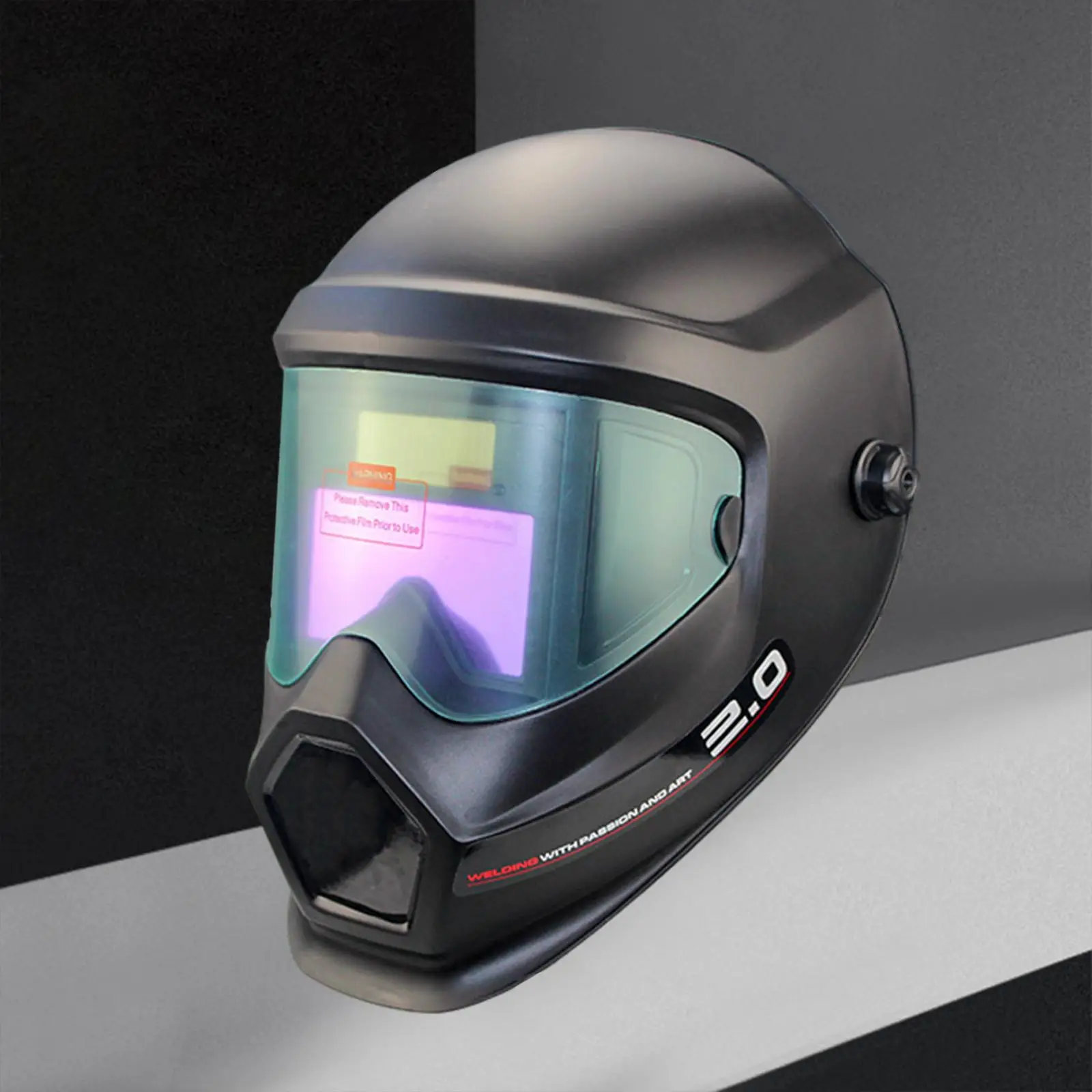 Solar Powered Welding Helmet Wide Shade 9-13 Eye Shield Protect Welder Mask, 2 Arc Sensor