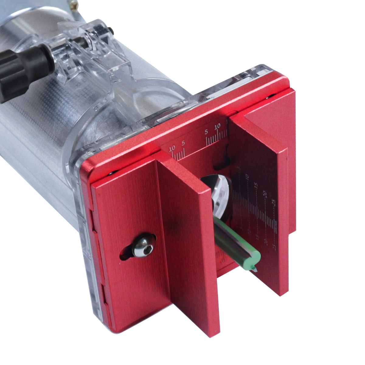 2-in-1-Schlitzfuß und Befestigungshalterung für 65-mm-Trimmmaschine, unsichtbare Befestigungselemente, Holzfräsbasis, Schlitzführung, Locator – Detail 3