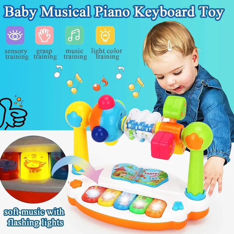 Rotating Music Piano Keyboard for Toddlers