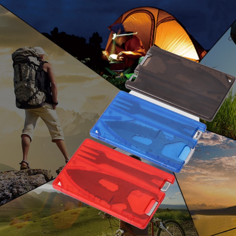 Description Picture 3 of itemG92F Safety First Aid Outdoor Multifunction Tool Card Camping Survival Equipment Portable Barbecue Knife Fork Card Kits