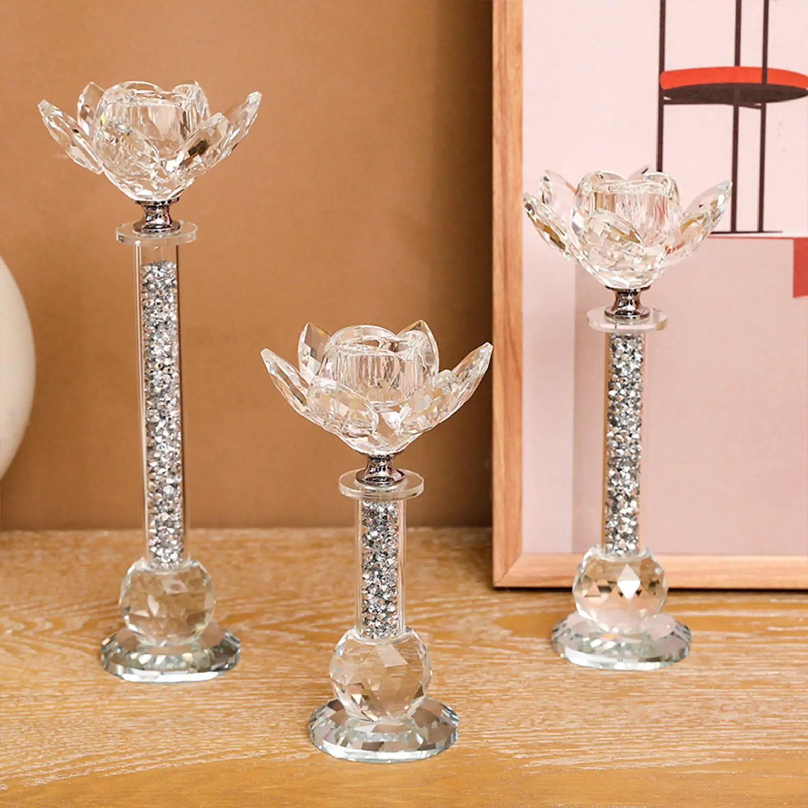 3Pcs Taper Candle Holder Candlestick Elegant Decorative Candle Stand for Home Banquet Table Centerpiece Dining Room Decor