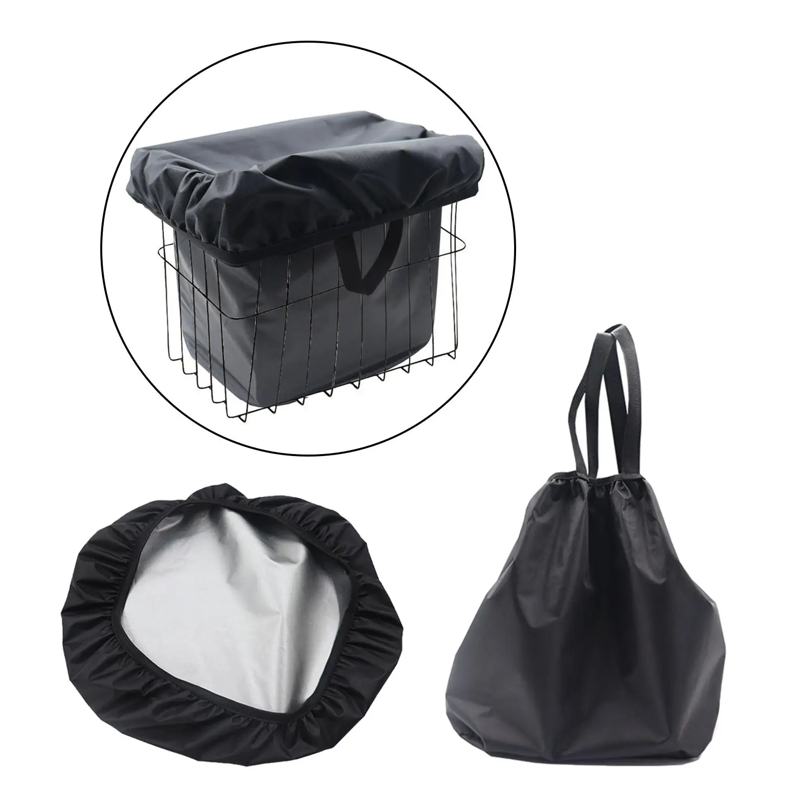 420D Oxford Fabric Basket Liner, Rain Cover Portable Washable Bike Basket Lining for Most Baskets Accessory