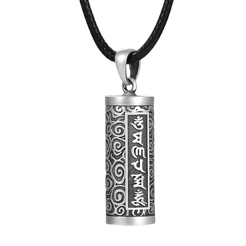 1 Stück 990 Pillen etui aus reinem Silber Pillen dose wasserdichte Zylinder anhänger Pillen dose mit Ketten halskette – Detail 10