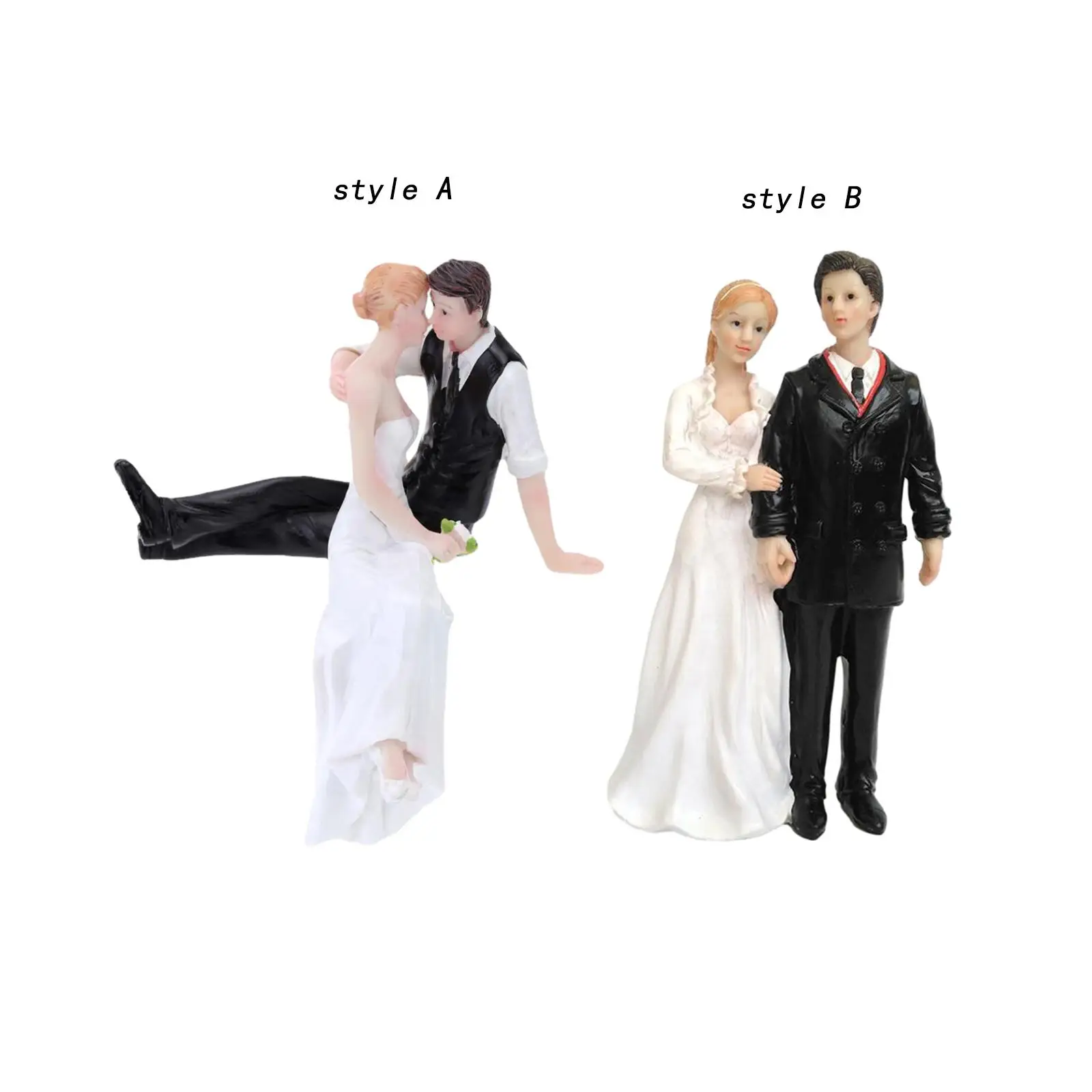 Wedding Cake Toppers Novelty Bride and Groom Figurines for Anniversary Ceremony Bridal Showers Table Centerpiece Party Supplies