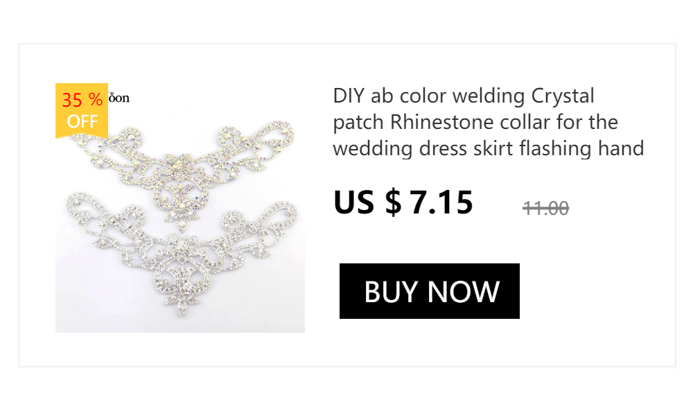 DIY Schweißen Kristall Patch Strass Ausschnitt für das Hochzeitskleid Hand Nähen Kleidung Zubehör YL007 – Detail 6