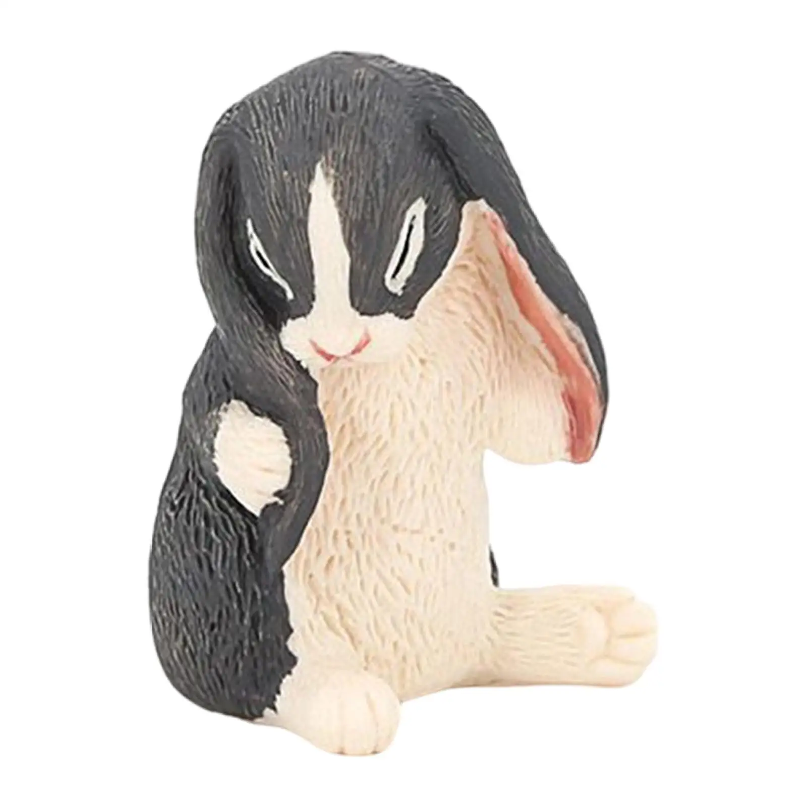 Rabbit Toy Figure Realistic Cute Lop-Eared Rabbit Decor Animal Figures for 3-8 Years Old