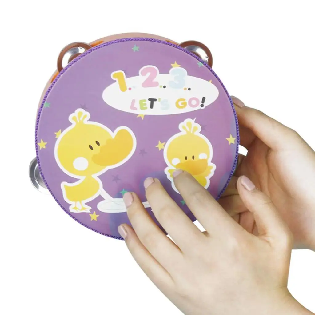 Wooden Cute Tambourine Hand Percusion for Baby Toddler Music Enlightenment