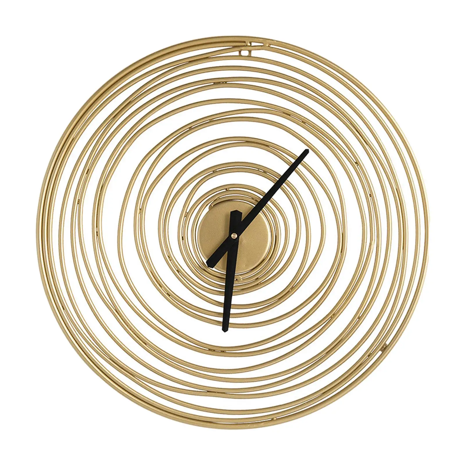 Metal Wall Clock Decorative Non Ticking Office Wood Grain Fashion