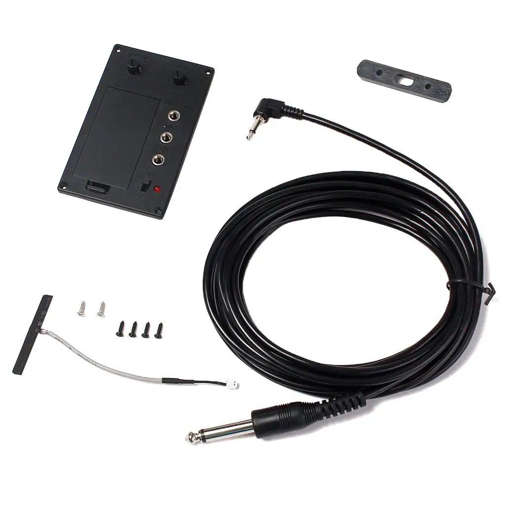 4/4 Violin Silent EQ Pickup With Piezo  Hole Cable DIY Parts Set