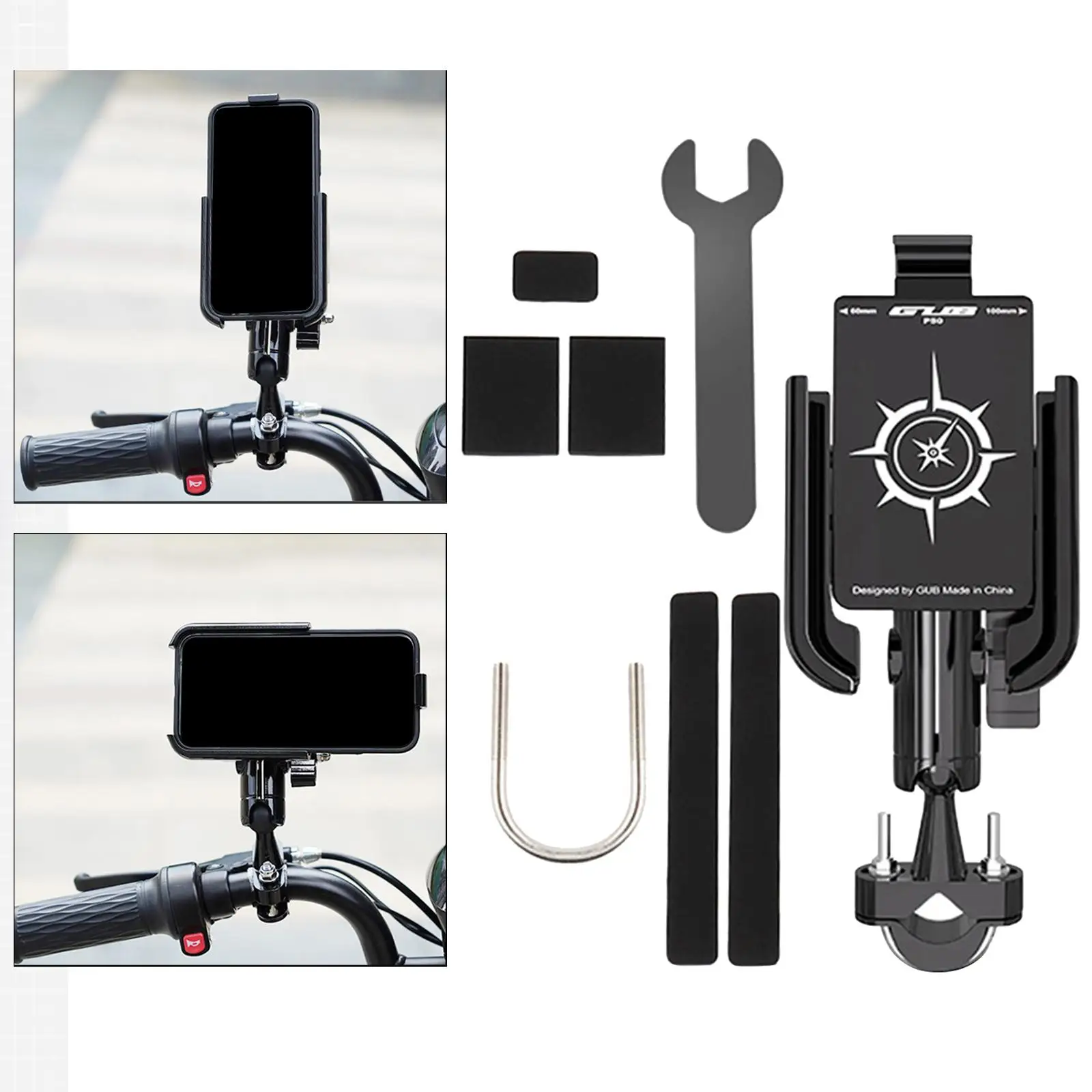 Bike Phone Holder, Motorcycle Handlebar Phone Clamp, Anti Slip Motorcycle Phone Mount, Cycling Accessory