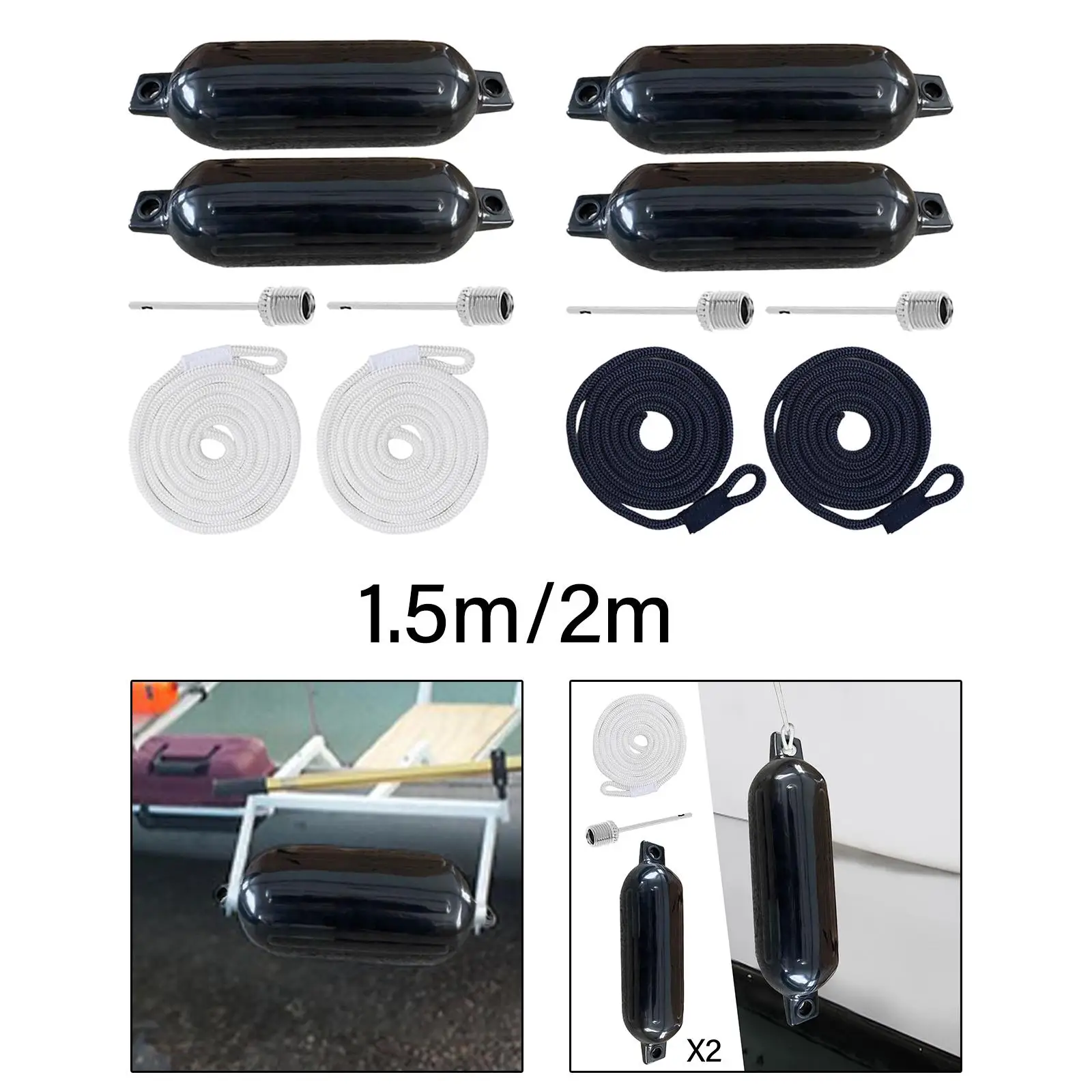 Marine Boat Fenders Boat Accessories with 2 Ropes Anti Collision Protector for Fishing Boats Docking Sailboats Pontoon