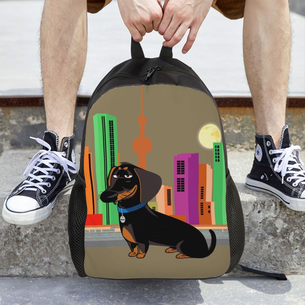 Mochila Escolar para Meninos e Meninas, Dachshunds,