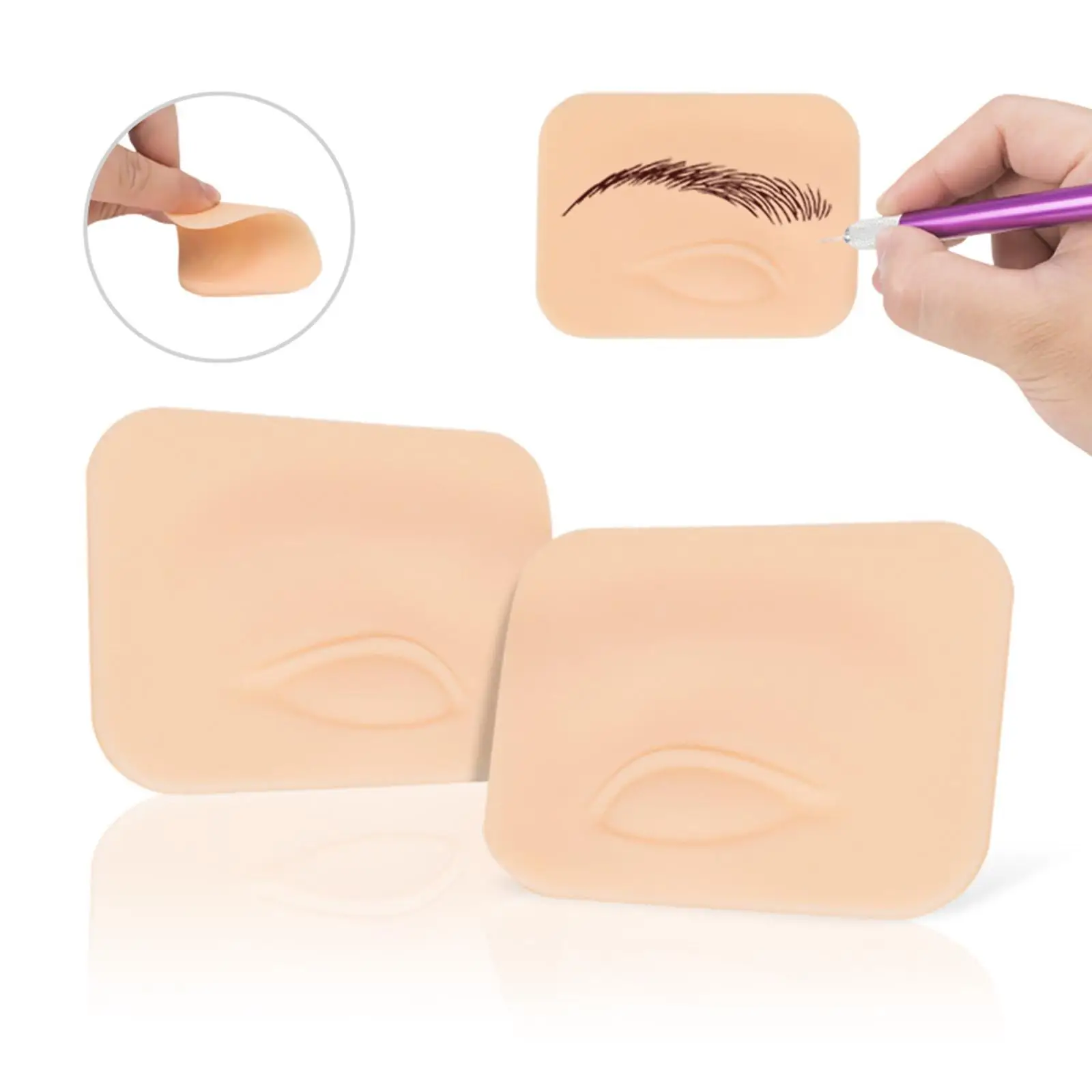 Silicone face Makeup Practice Board Reusable Eyelash Lashes pad for Beginner Practicing Makeup