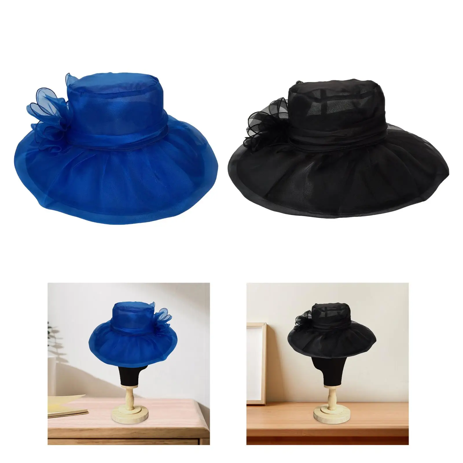 Women Fascinator Hat Tea Party Hat Hats Sun Hat Casual Ladies Organza Charming Hat for Fishing Stage Performance