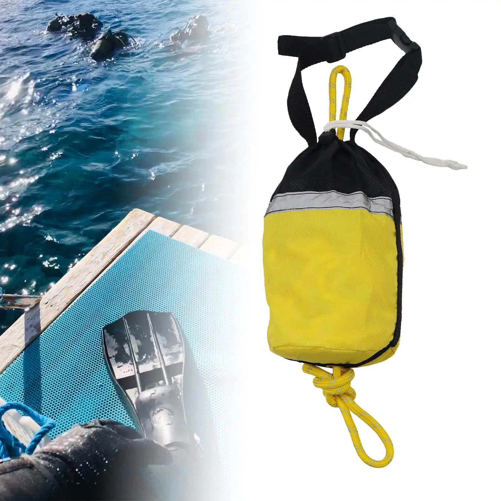 Throw Bag with 16M Throw Rope Throwable for Ice Fishing Boating Water Sports