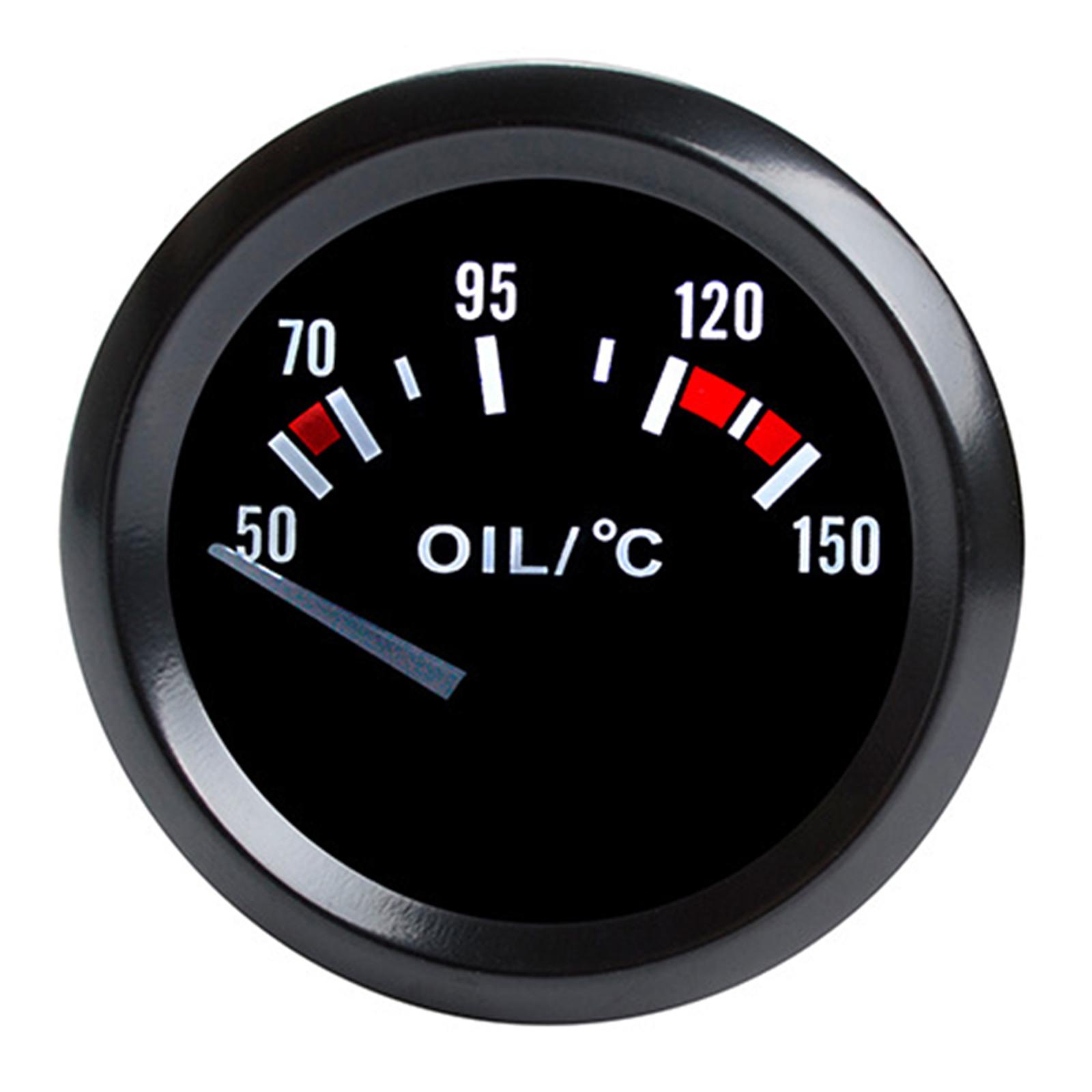 Oil Temp Gauge 2 inch Universal High Performance 12V 52mm Car Oil Temp Gauge Meter for Automotive Car Truck Vehicle