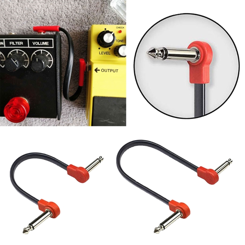 Guitar Pedal Cables 15cm/20cm Right Angle Guitar Patch Cable for Effects Pedals G99D