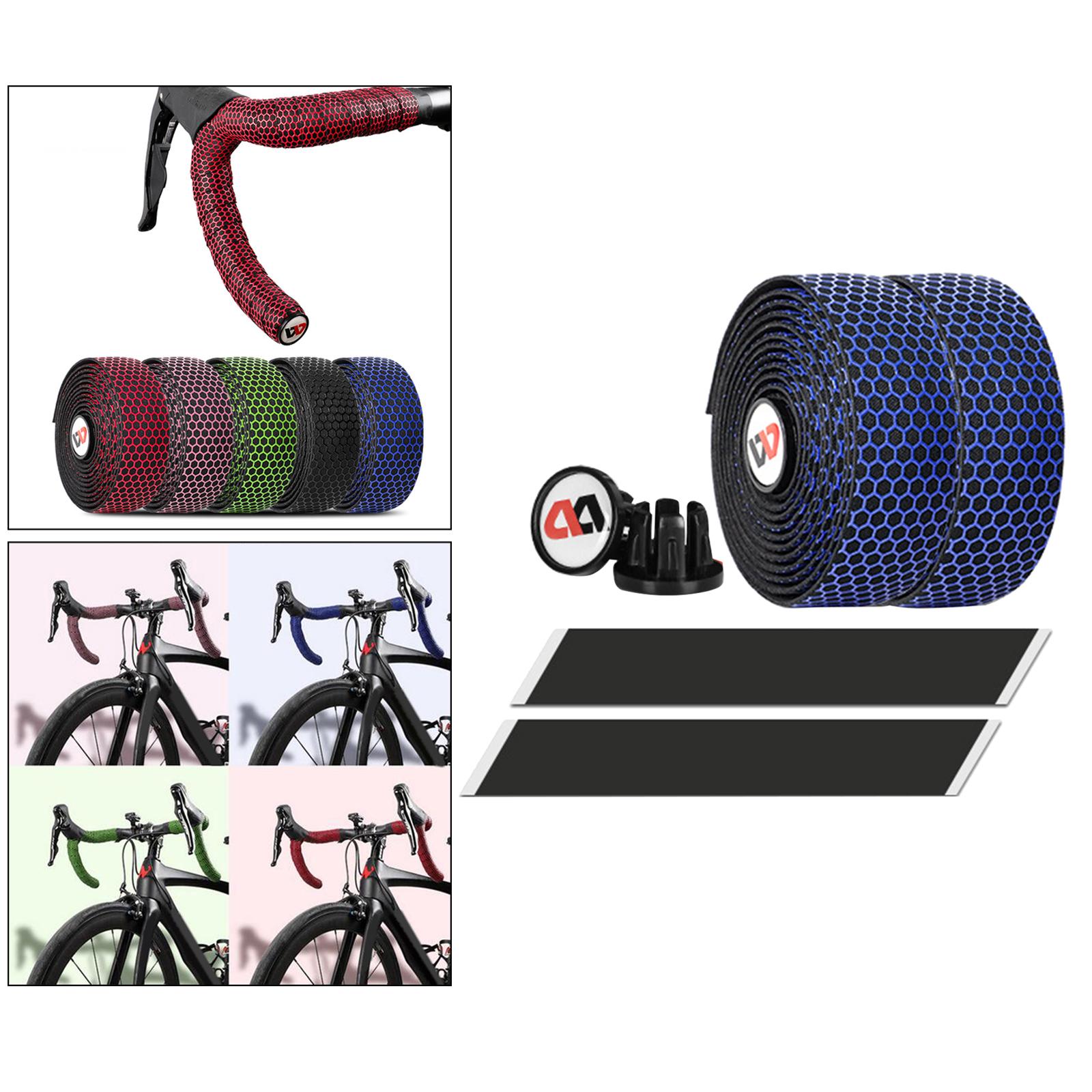 EVA Road Bike Handlebar Tapes, Bar Tape, Cycling Handle Wraps Breathable Bar Grip with Handlebar End Plugs ? Each 2 Rolls