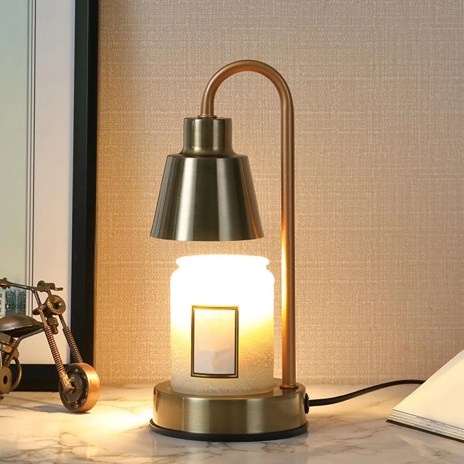 Lantern Night Light Romantic Iron Candlestick Bedroom Bedside Lamp LED Lighting 