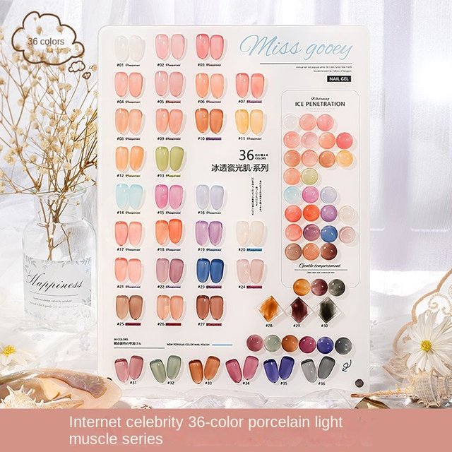 Polish Full Set Ice Transparent Porcelain Light Color Nail Polish Nude  Color Series Transparent Pink Jelly Color Phototherapy - AliExpress