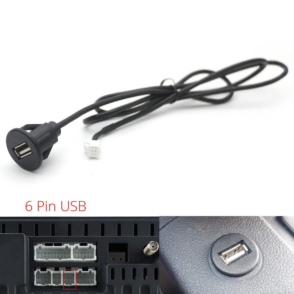 4 6-polige Autoradio-USB-Schnitts telle für Armaturen brett halterung für Android-Multimedia-Player – Detail 8