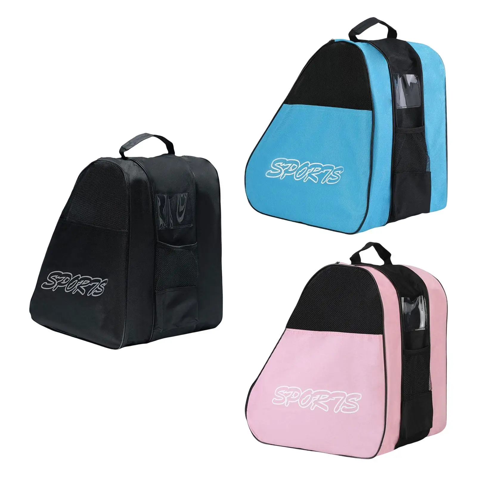 3Pcs Portable Roller Skates Bag, Ice Skating Bag, Handbags Skates Storage Bag, Adjustable Shoulder Strap Skating Shoes Bag