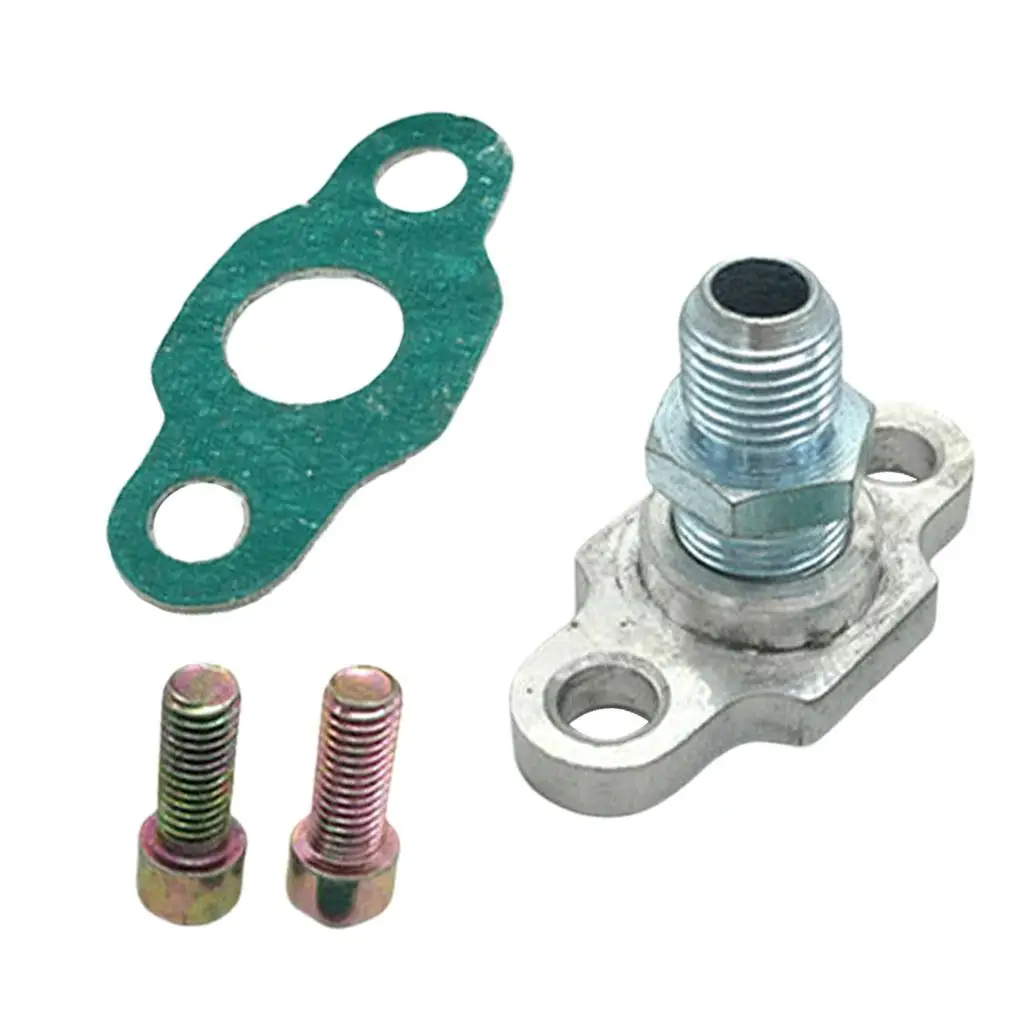 AN8 Aluminum Oil Drain Adapter Flange with Gasket M8 X Bolts Kit