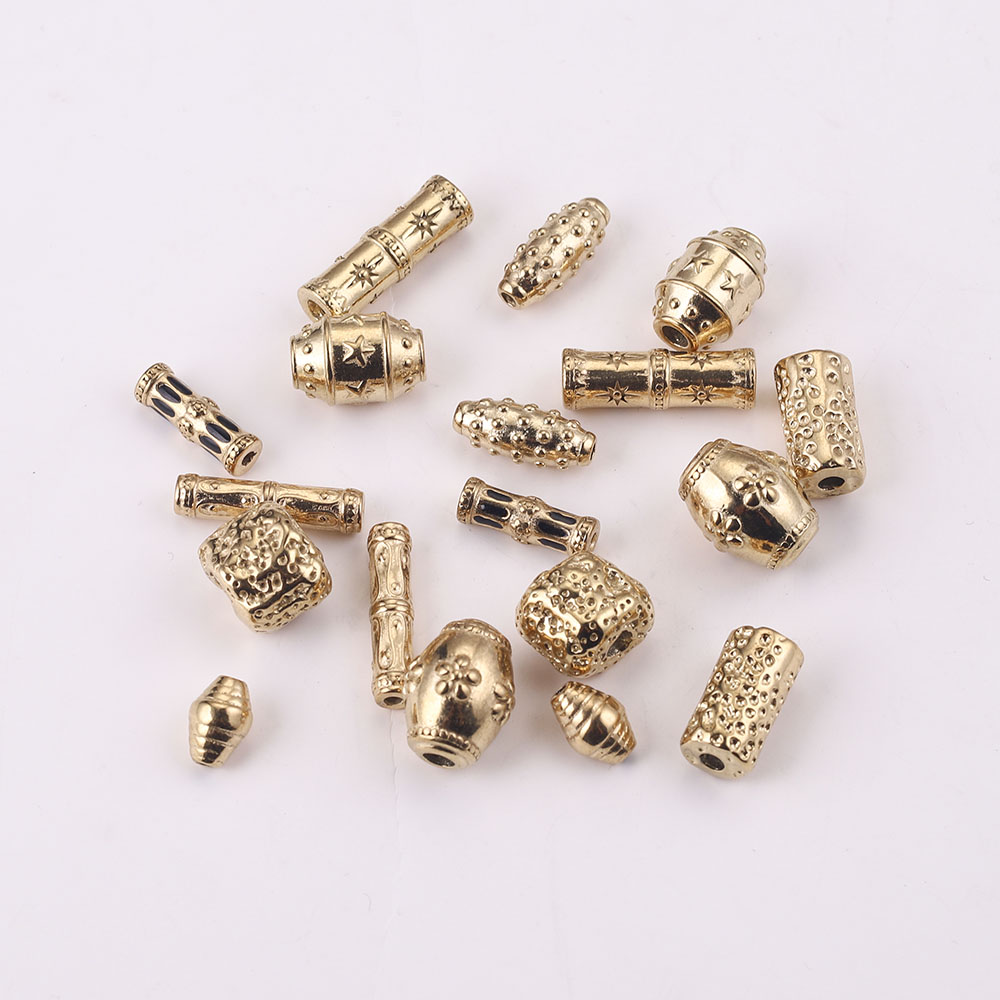 2 stücke Gold-Platte Edelstahl Zylinder Lange Perlen Rohr Casting Spacer Perlen für Schmuck Machen DIY Halskette Armbänder liefert – Detail 5