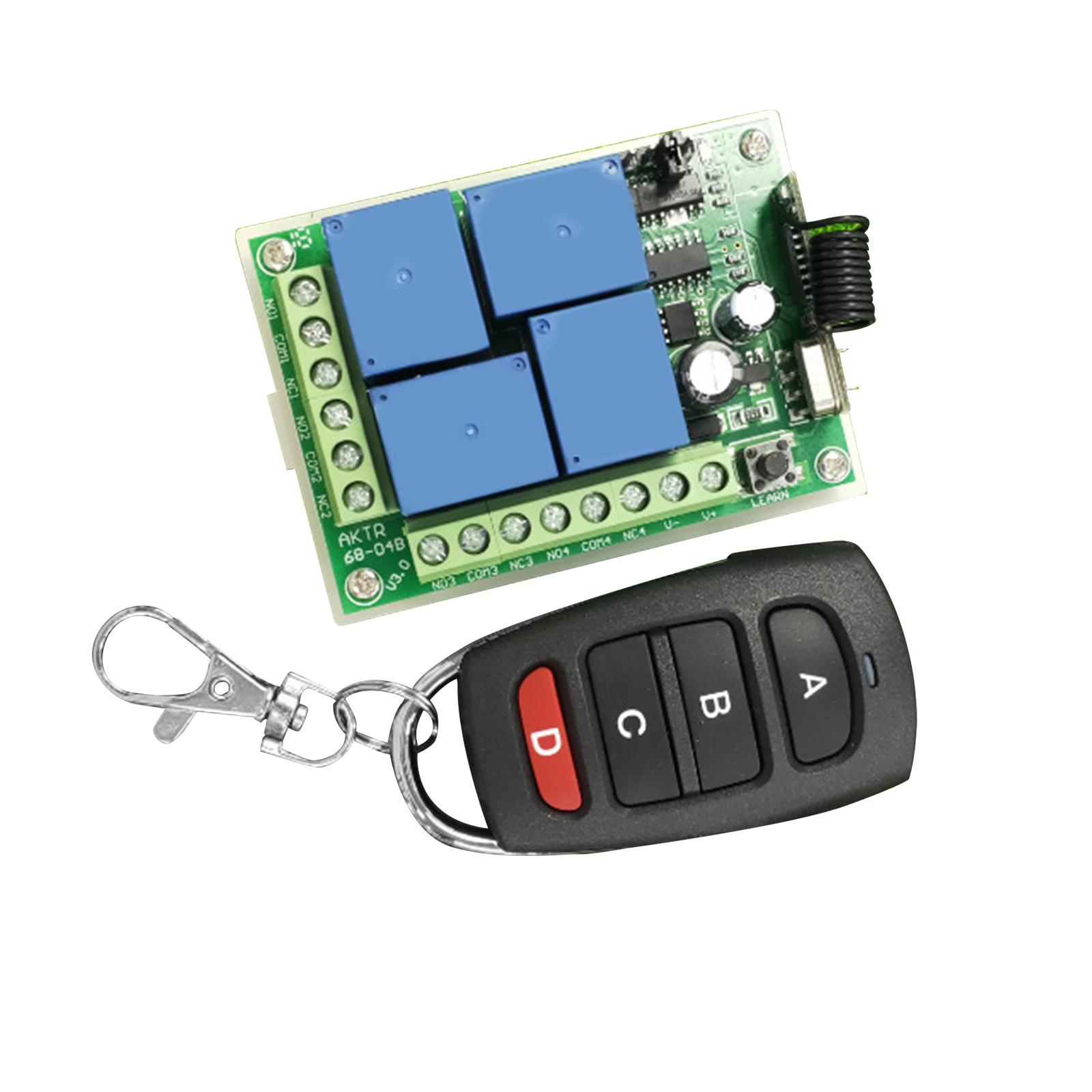 Wireless Remote Control Switch 4CH Receiving Transmitter for Power Off