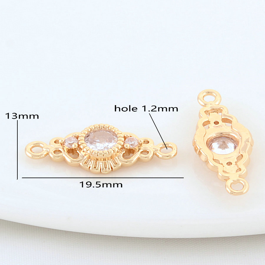 10PCS 13*19,5 MM 14K Gold Farbe Messing 2 Löcher Oval Connect Charms Anhänger Halskette Schmuck Machen liefert Diy Zubehör – Detail 3