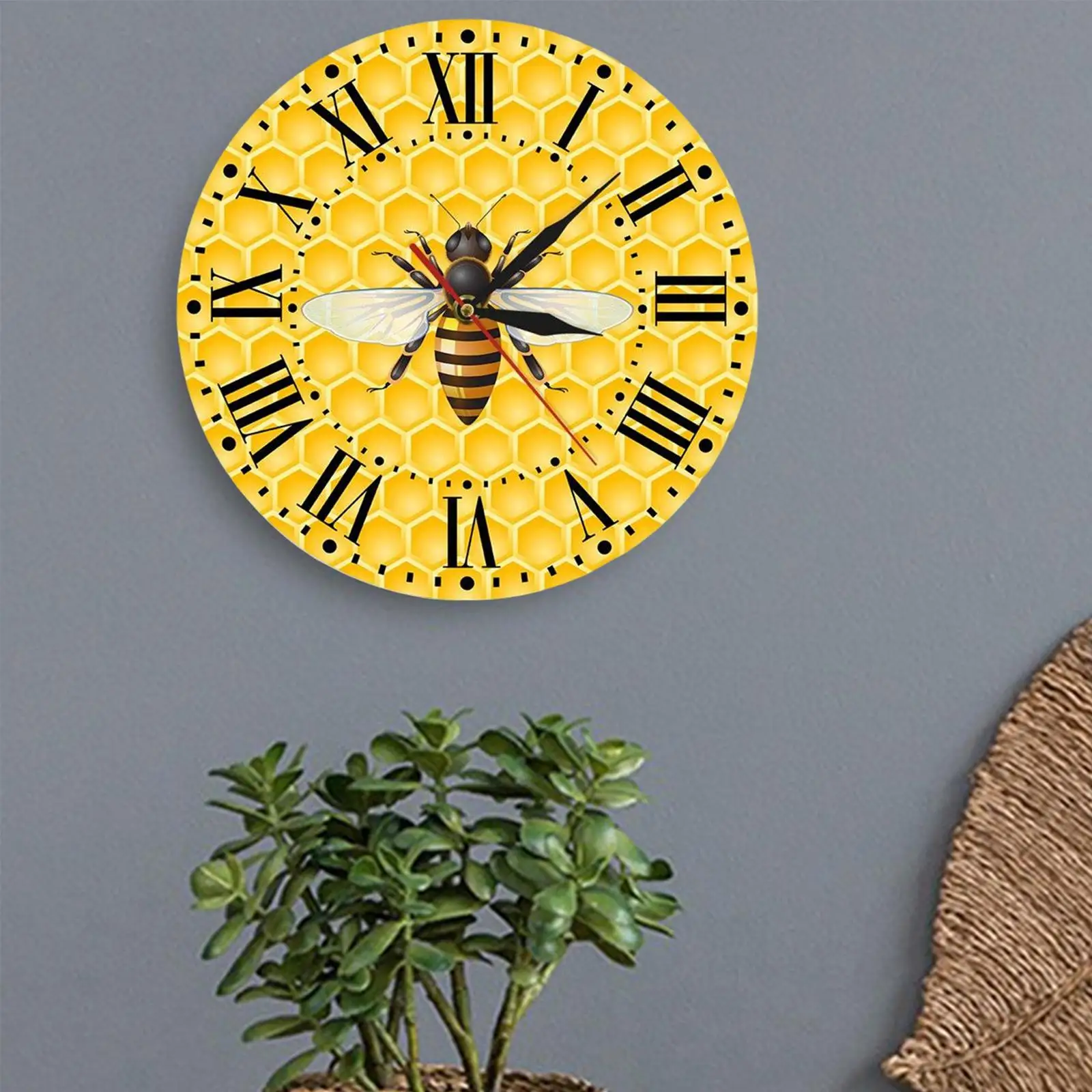  Yellow Hive Wall Clocks 12 inch Installation Quickly Silent