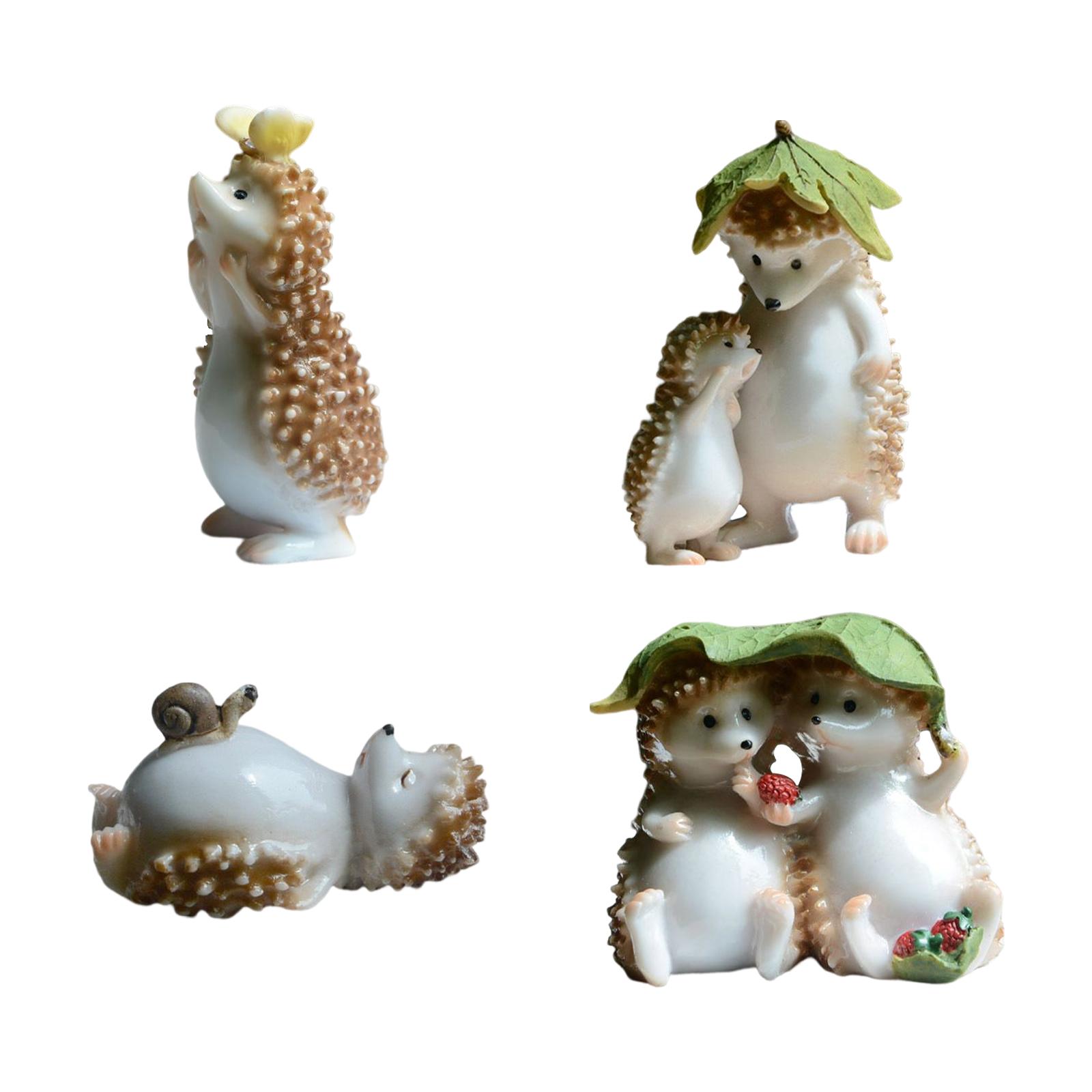 Hedgehog Figurine Garden Resin Landscape Outdoor Indoor Pond Office