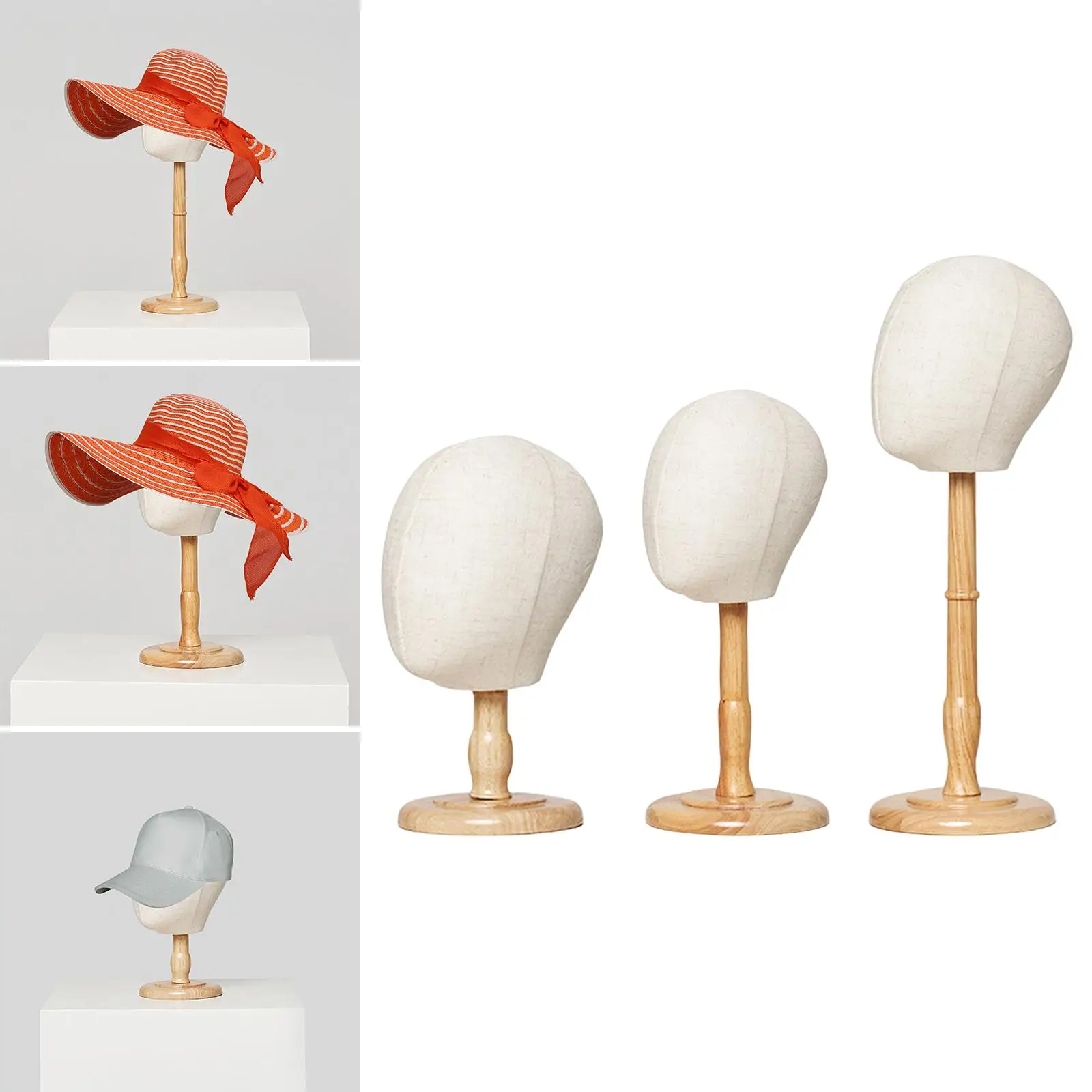 Hat Head Display Stable Sturdy Freestanding Kid Manikin Head Model for Hairdresser Training Home Salon Styling Drying Decoration