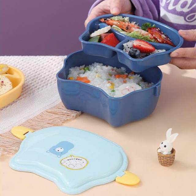 540ml Lunch Box Japanese Double-layer Round Mini Bento Box Children's Fruit  Box!