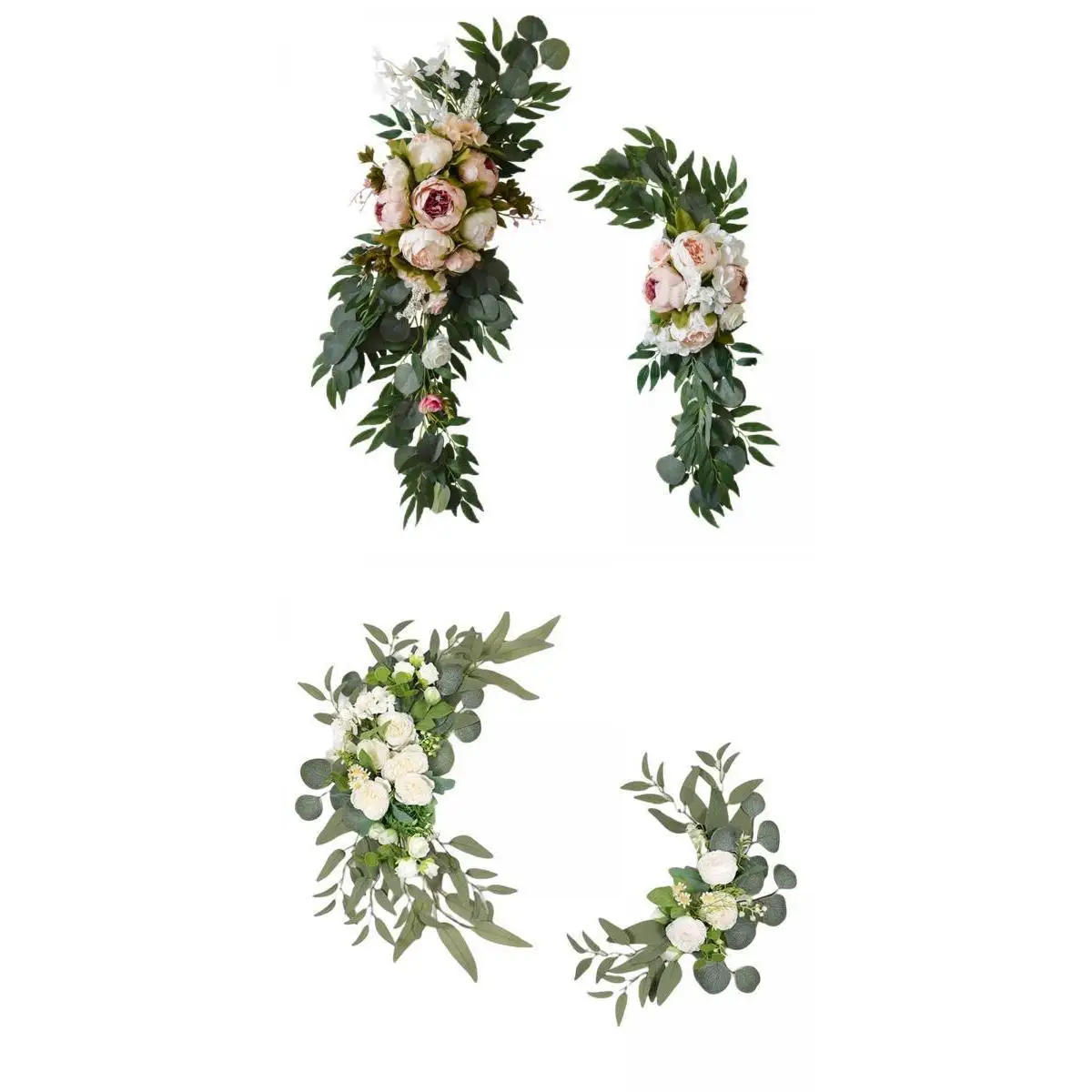 2 Pair Wedding Arch Flower Artificial Floral for Wedding Party