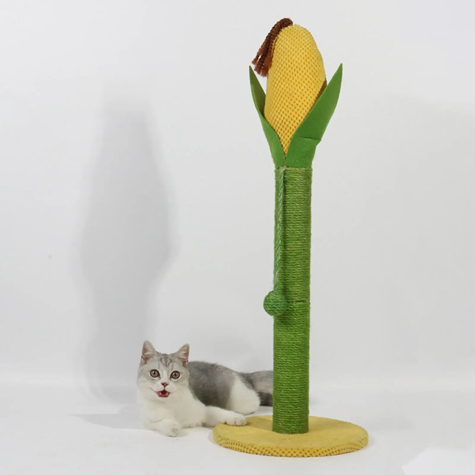 31.5inch Tall Cat Scratcher Post Interactive Toy Activity Center Pets Supplies Furniture Protection Corn Shaped Scratching Pole